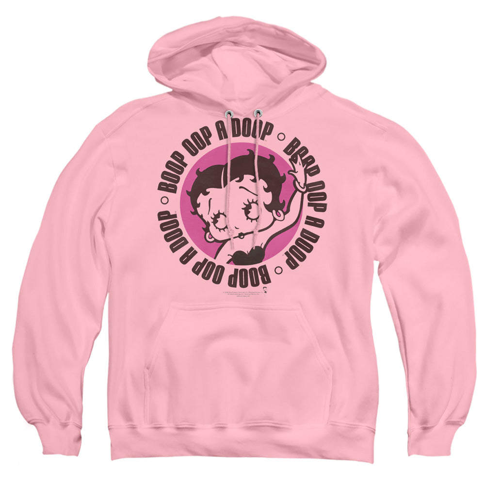AN OFFCIALLY LICENSED BETTY BOOP OOP A DOOP ADULT UNISEX PULLOVER HOODIE PINK