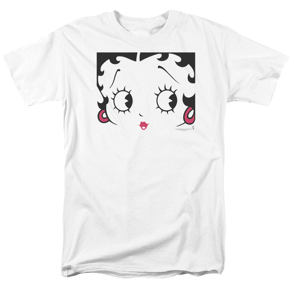 AN OFFCIALLY LICENSED BETTY BOOP CLOSE UP MEN'S REGULAR FIT T-SHIRT WHITE