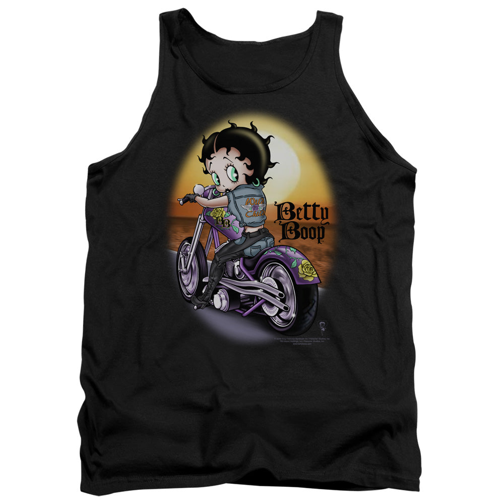 AN OFFCIALLY LICENSED BETTY BOOP WILD BIKER ADULT UNISEX TANK TOP BLACK