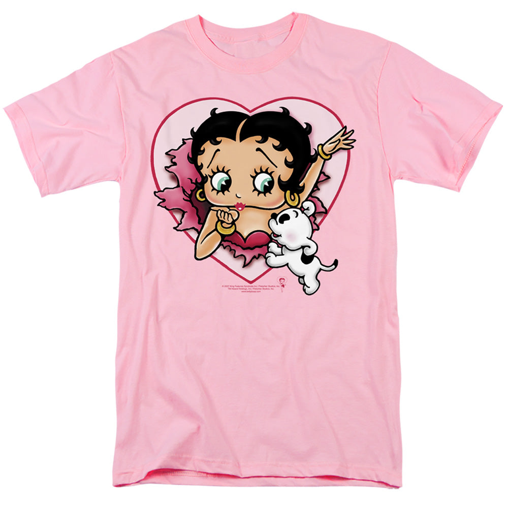 AN OFFCIALLY LICENSED BETTY BOOP I LOVE BETTY MEN'S REGULAR FIT T-SHIRT PINK