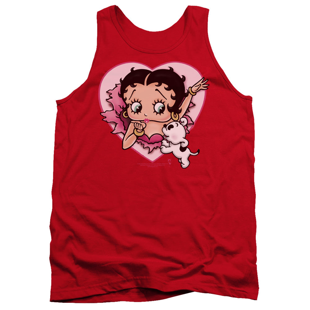 AN OFFCIALLY LICENSED BETTY BOOP I LOVE BETTY ADULT UNISEX TANK TOP RED