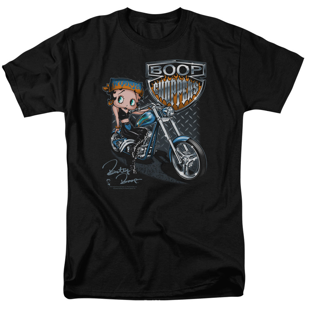 AN OFFCIALLY LICENSED BETTY BOOP CHOPPERS MEN'S REGULAR FIT T-SHIRT BLACK