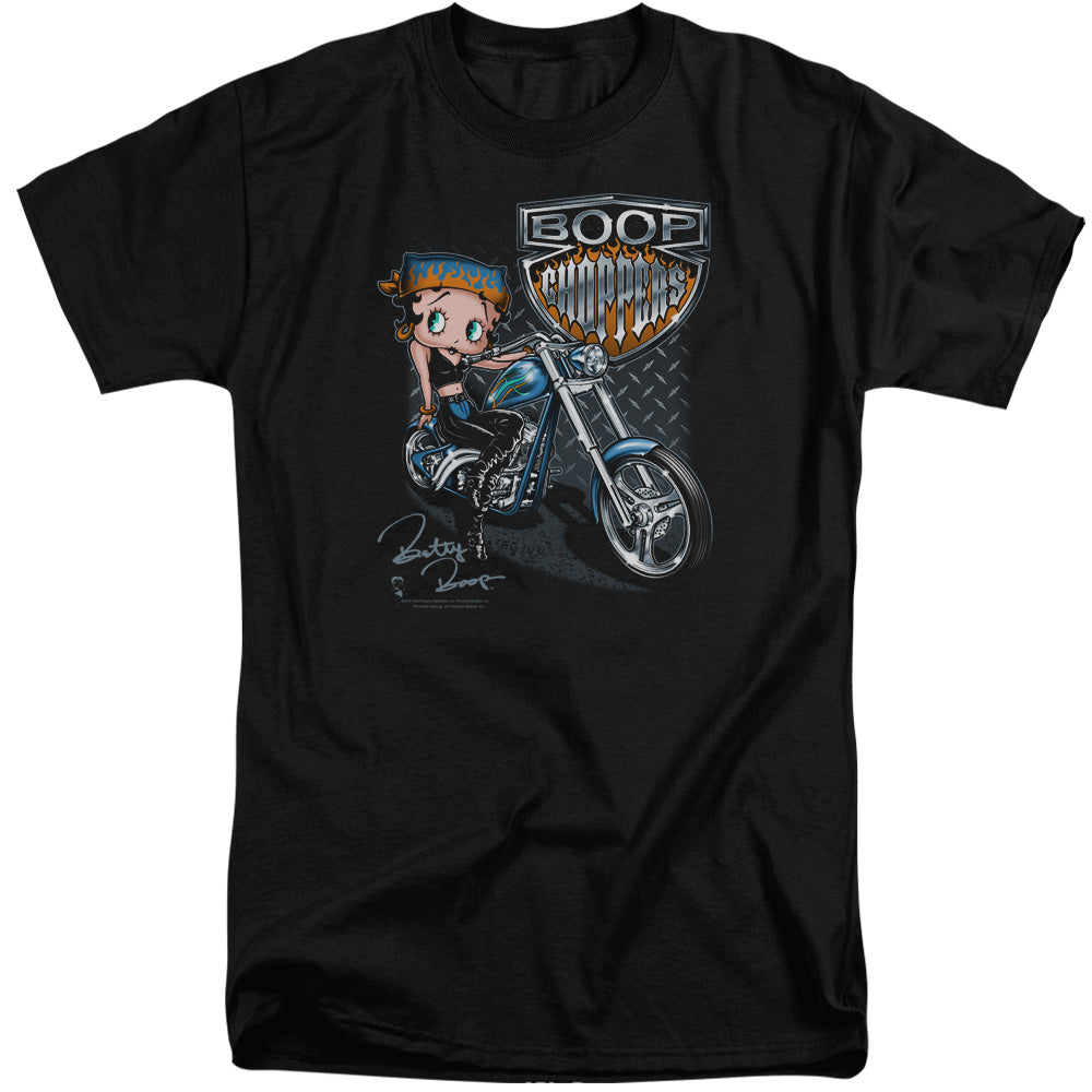 AN OFFCIALLY LICENSED BETTY BOOP CHOPPERS MEN'S TALL FIT T-SHIRT BLACK