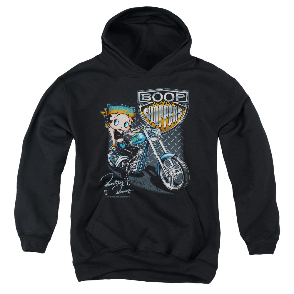 AN OFFCIALLY LICENSED BETTY BOOP CHOPPERS YOUTH HOODIE BLACK