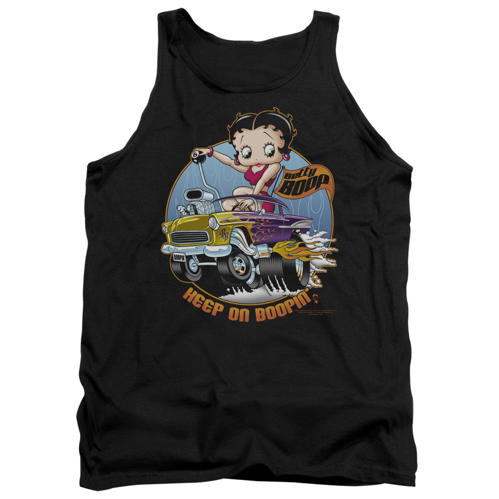AN OFFCIALLY LICENSED BETTY BOOP KEEP ON BOOPIN ADULT UNISEX TANK TOP BLACK