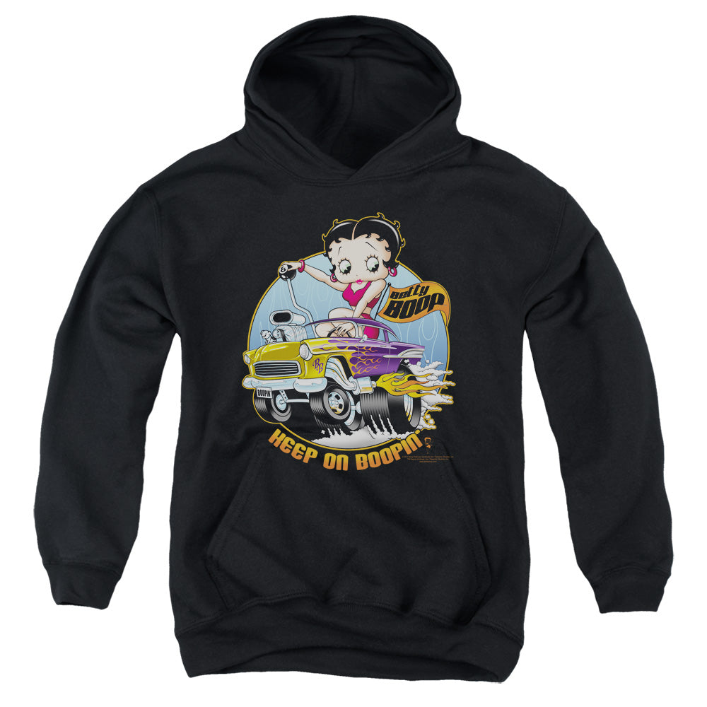 AN OFFCIALLY LICENSED BETTY BOOP KEEP ON BOOPIN YOUTH HOODIE BLACK