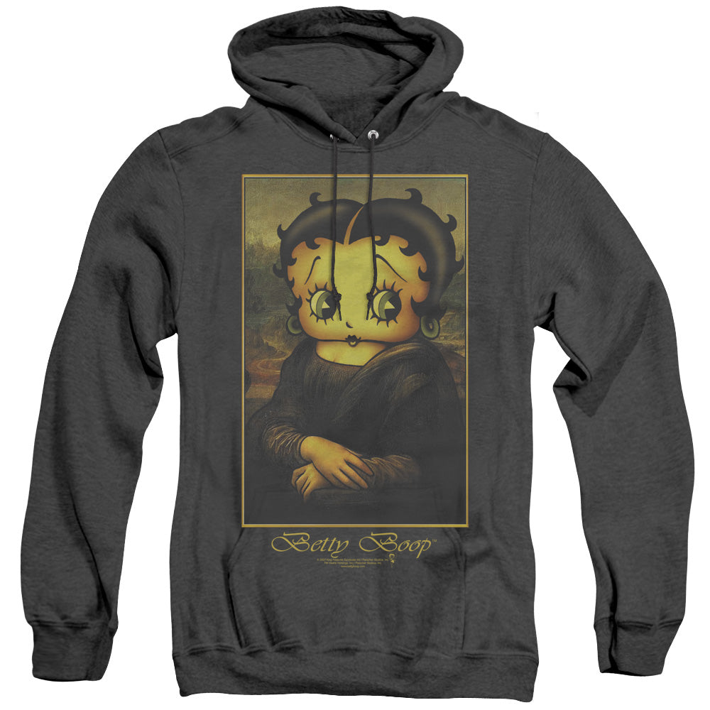AN OFFCIALLY LICENSED BETTY BOOP BOOPALISA ADULT UNISEX HEATHER PULLOVER HOODIE BLACK
