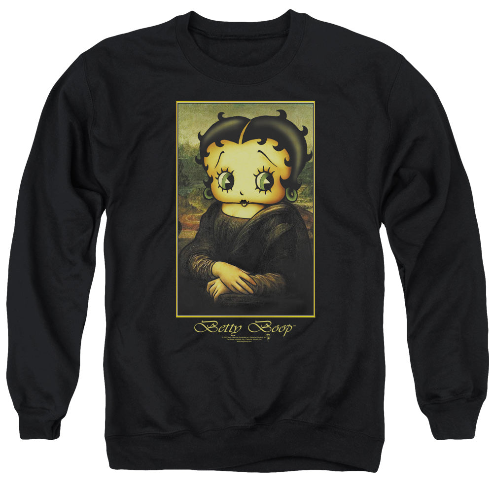 AN OFFCIALLY LICENSED BETTY BOOP BOOPALISA ADULT UNISEX CREWNECK SWEATSHIRT BLACK