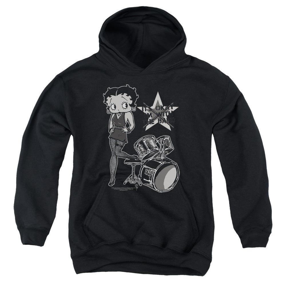 AN OFFCIALLY LICENSED BETTY BOOP WITH THE BAND YOUTH HOODIE BLACK