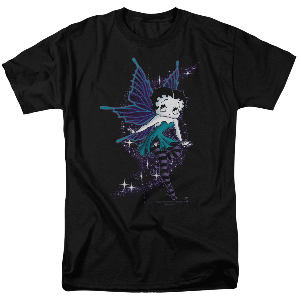 AN OFFCIALLY LICENSED BETTY BOOP SPARKLE FAIRY MEN'S REGULAR FIT T-SHIRT BLACK