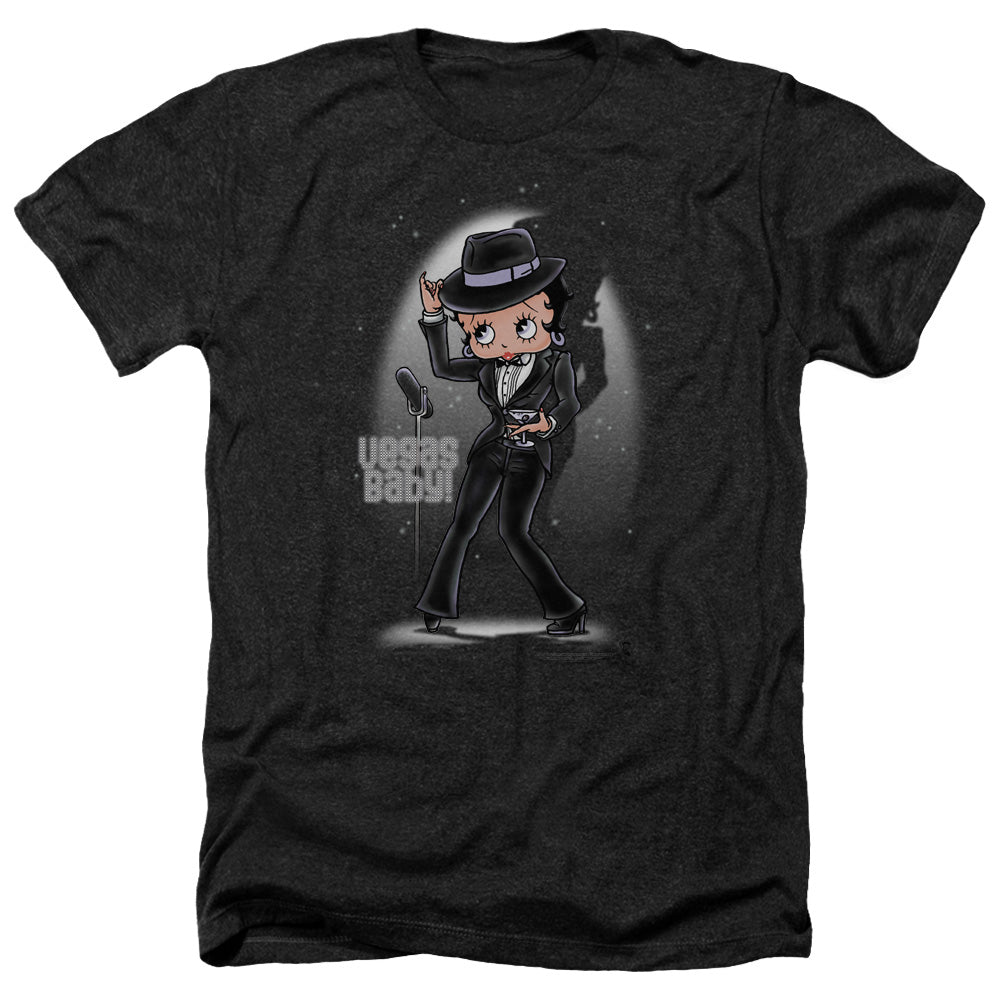 AN OFFCIALLY LICENSED BETTY BOOP VEGAS BABY MEN'S HEATHER T-SHIRT CHARCOAL