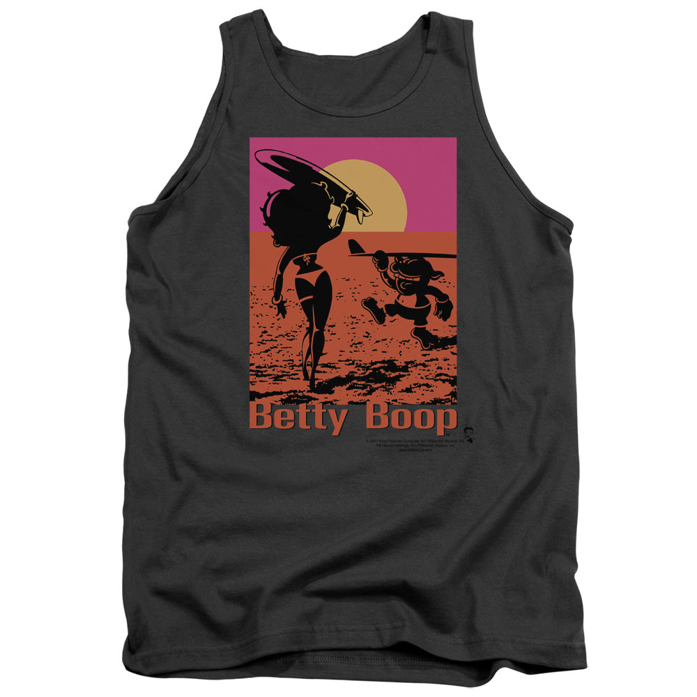 AN OFFCIALLY LICENSED BETTY BOOP SUMMER ADULT UNISEX TANK TOP CHARCOAL