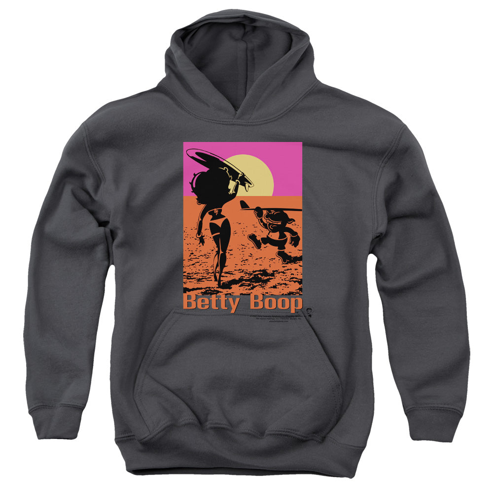 AN OFFCIALLY LICENSED BETTY BOOP SUMMER YOUTH HOODIE CHARCOAL
