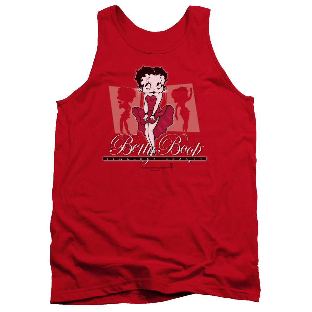 AN OFFCIALLY LICENSED BETTY BOOP TIMELESS BEAUTY ADULT UNISEX TANK TOP RED