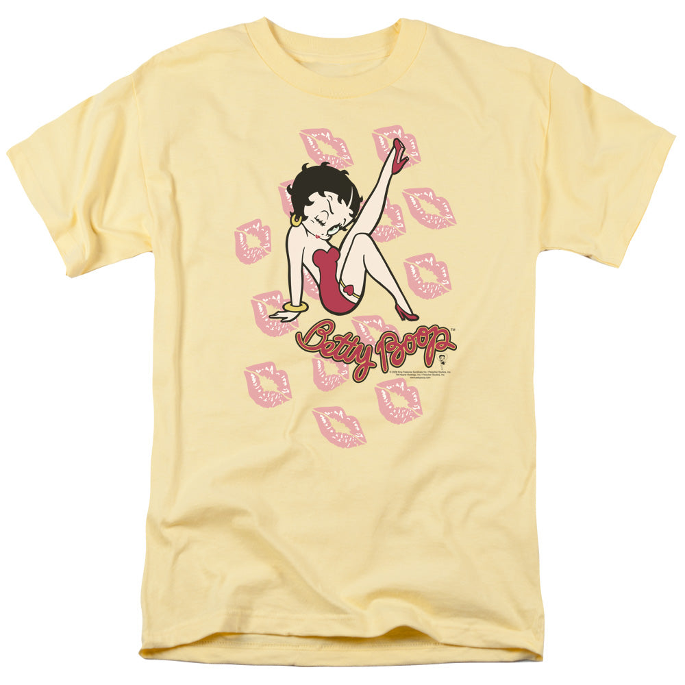 AN OFFCIALLY LICENSED BETTY BOOP KISSES MEN'S REGULAR FIT T-SHIRT BANANA