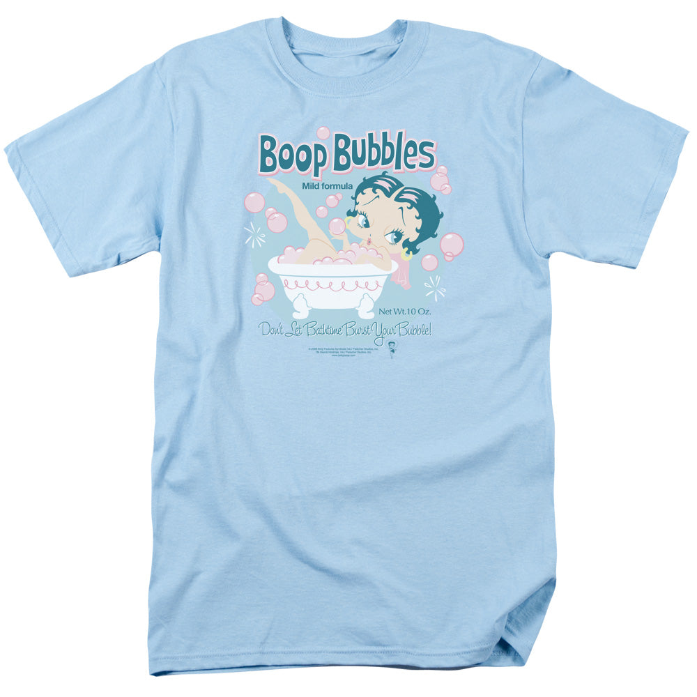 AN OFFCIALLY LICENSED BETTY BOOP BOOP BUBBLES MEN'S REGULAR FIT T-SHIRT LIGHT BLUE