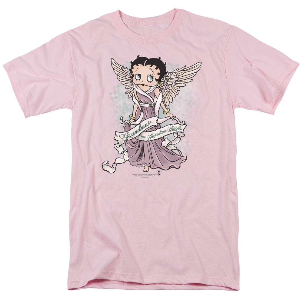 AN OFFCIALLY LICENSED BETTY BOOP GRANDMA GUARDIAN ANGEL MEN'S REGULAR FIT T-SHIRT PINK