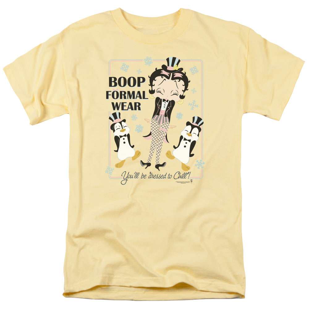 AN OFFCIALLY LICENSED BETTY BOOP DRESSED TO CHILL MEN'S REGULAR FIT T-SHIRT BANANA