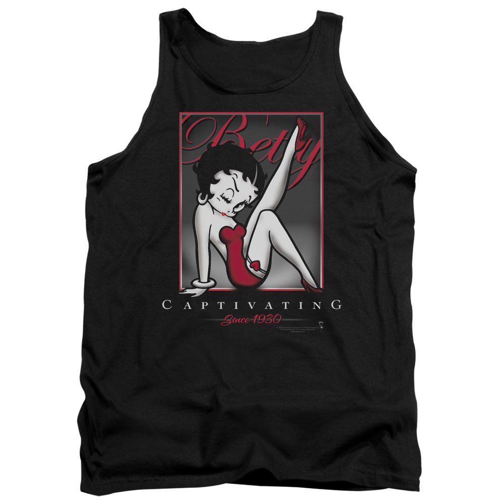 AN OFFCIALLY LICENSED BETTY BOOP CAPTIVATING ADULT UNISEX TANK TOP BLACK