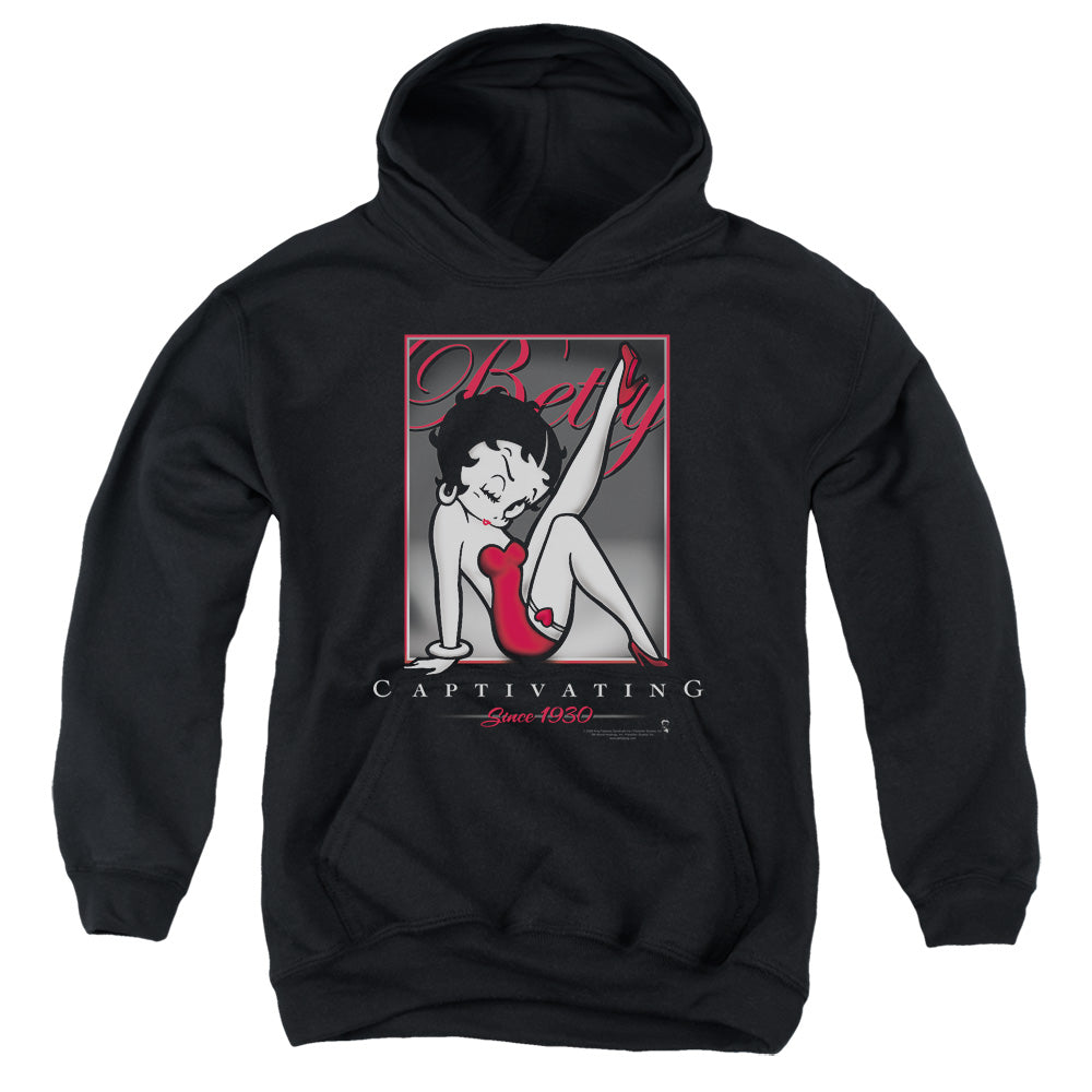 AN OFFCIALLY LICENSED BETTY BOOP CAPTIVATING YOUTH HOODIE BLACK