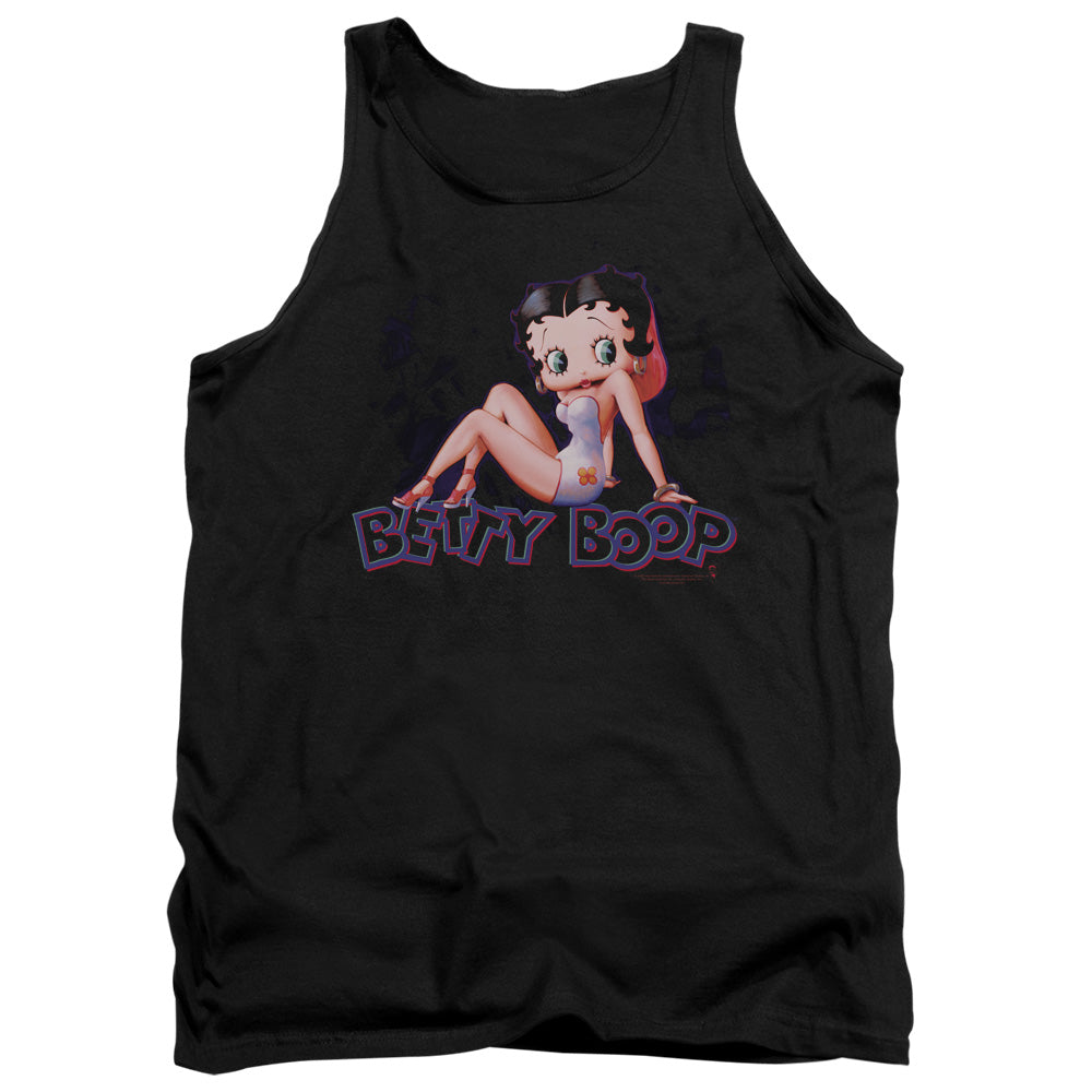 AN OFFCIALLY LICENSED BETTY BOOP GLOWING ADULT UNISEX TANK TOP BLACK