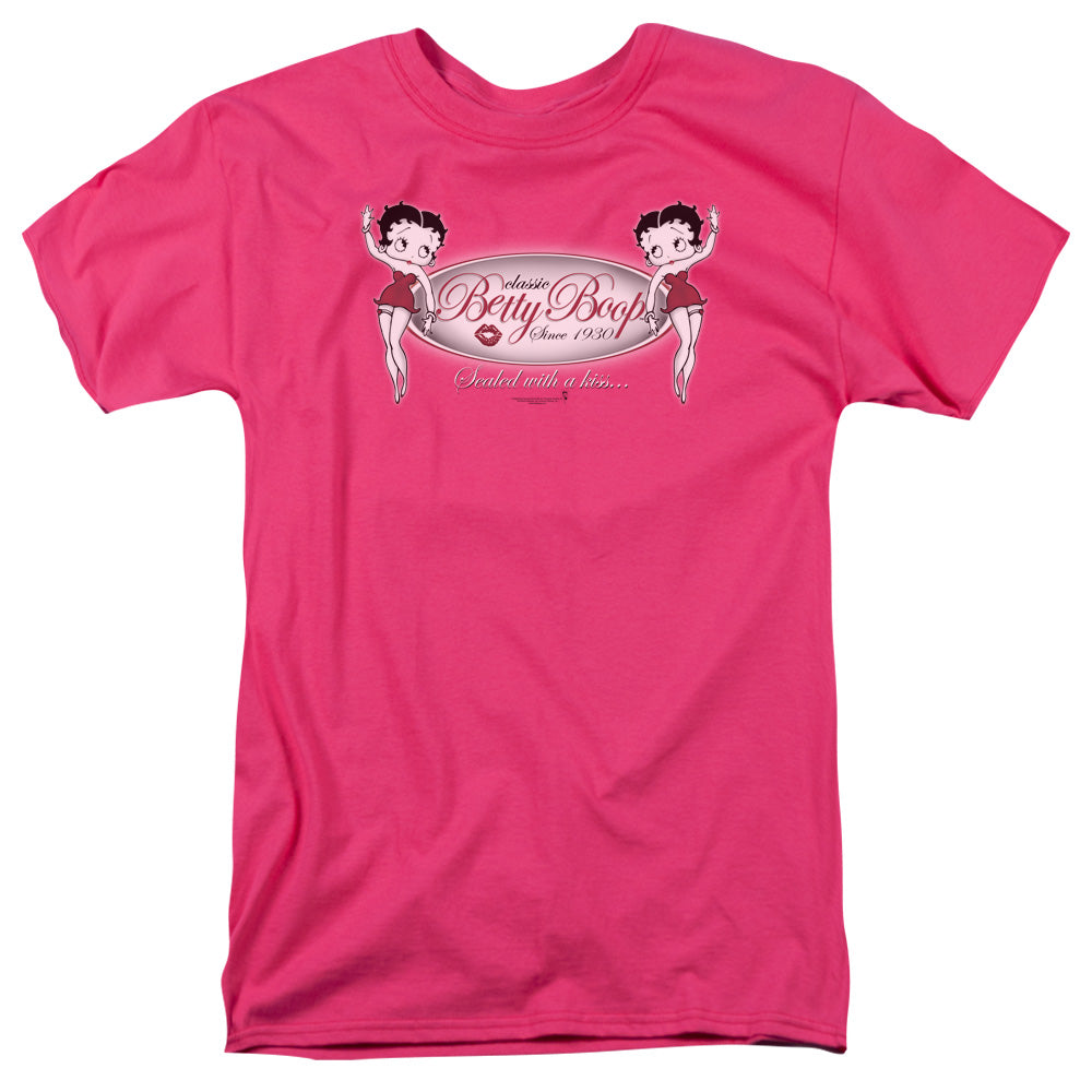 AN OFFCIALLY LICENSED BETTY BOOP CLASSIC BOOP MEN'S REGULAR FIT T-SHIRT HOT PINK