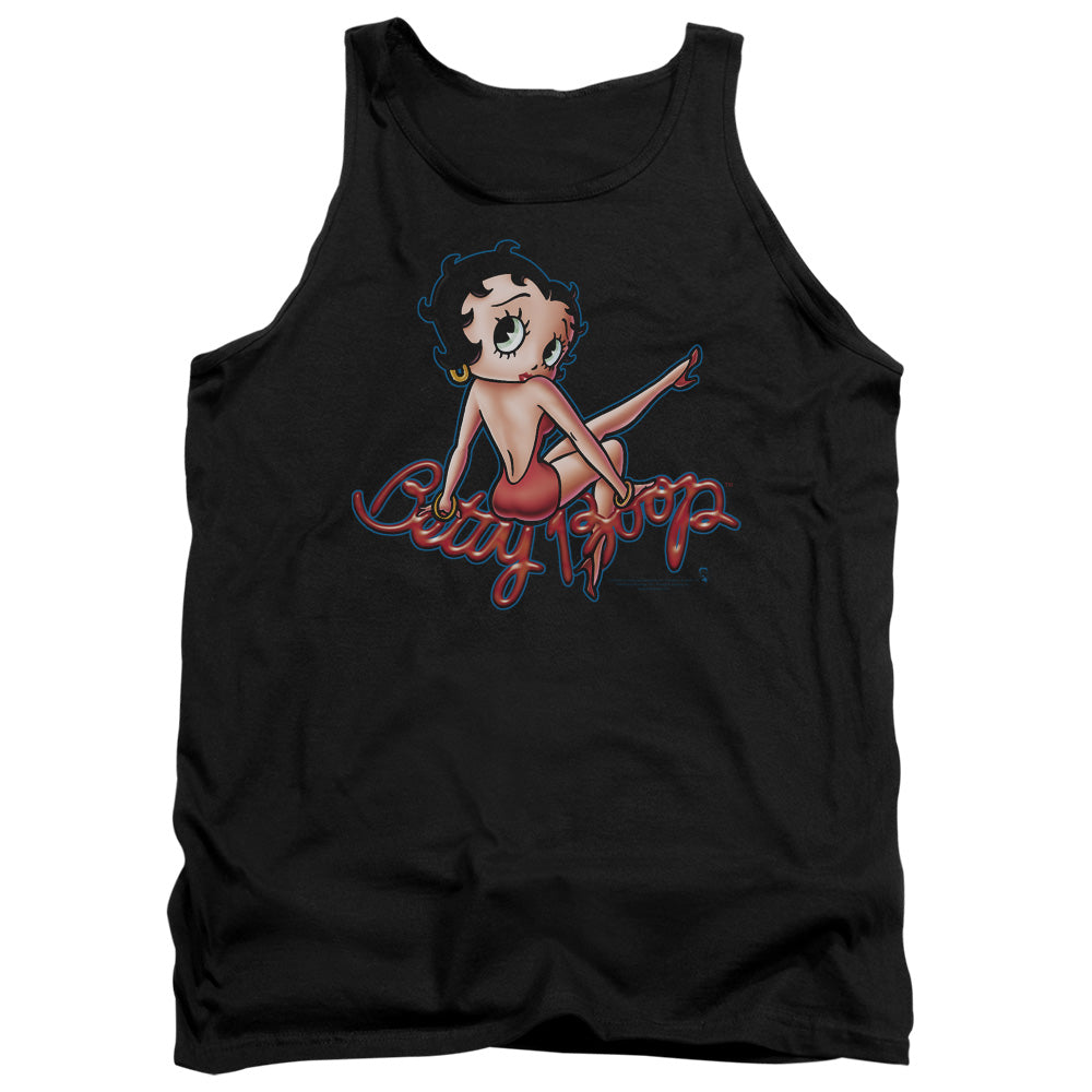 AN OFFCIALLY LICENSED BETTY BOOP BETTYS BACK ADULT UNISEX TANK TOP BLACK