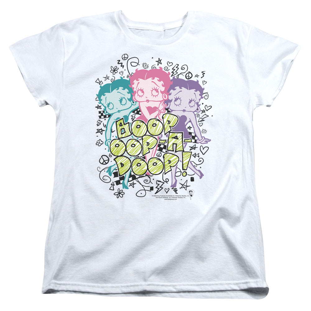 AN OFFCIALLY LICENSED BETTY BOOP SKETCH WOMEN'S REGULAR FIT T-SHIRT WHITE