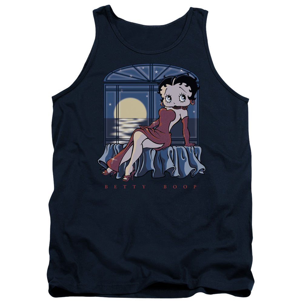 AN OFFCIALLY LICENSED BETTY BOOP MOONLIGHT ADULT UNISEX TANK TOP NAVY