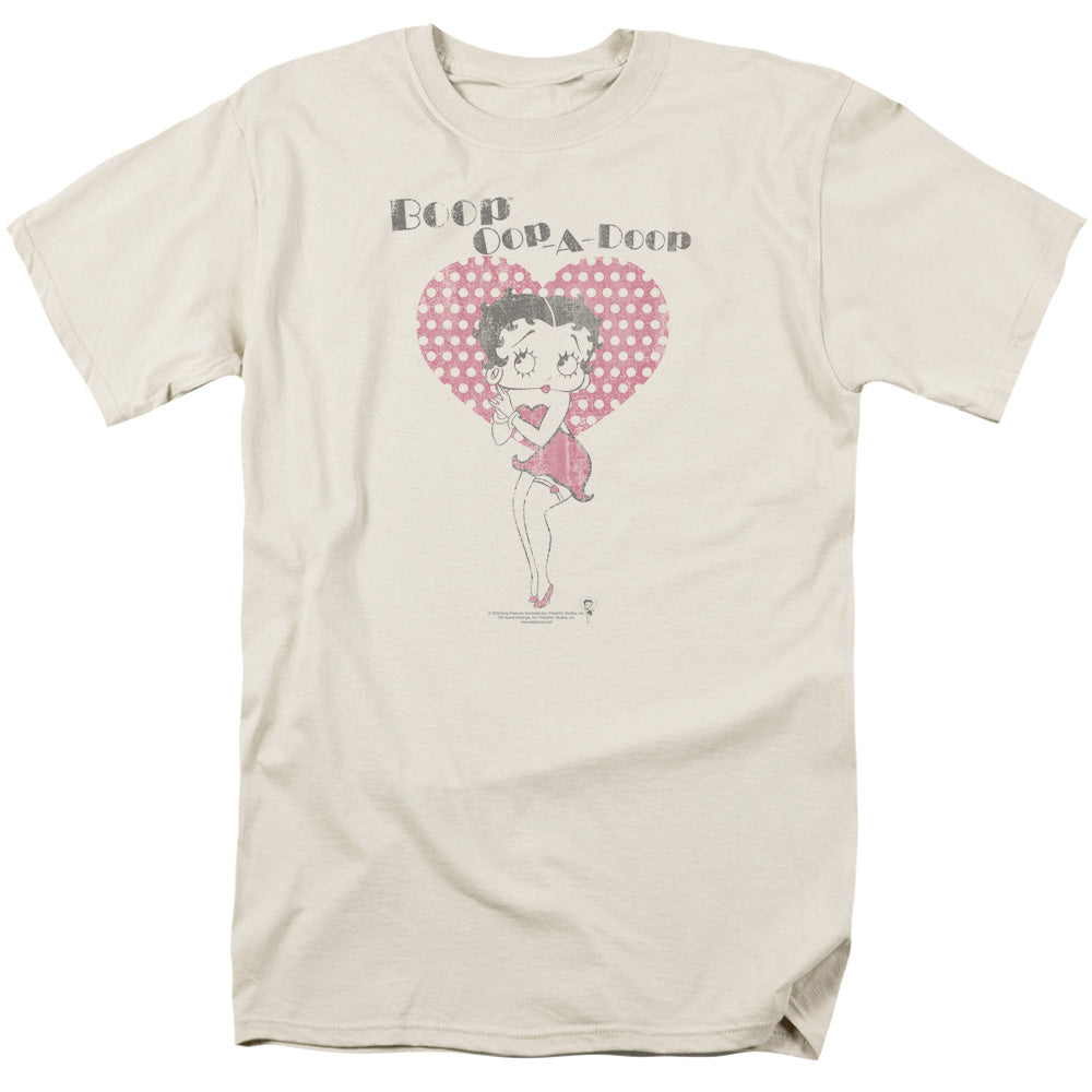 AN OFFCIALLY LICENSED BETTY BOOP CLASSICALLY BOOPED MEN'S REGULAR FIT T-SHIRT CREAM