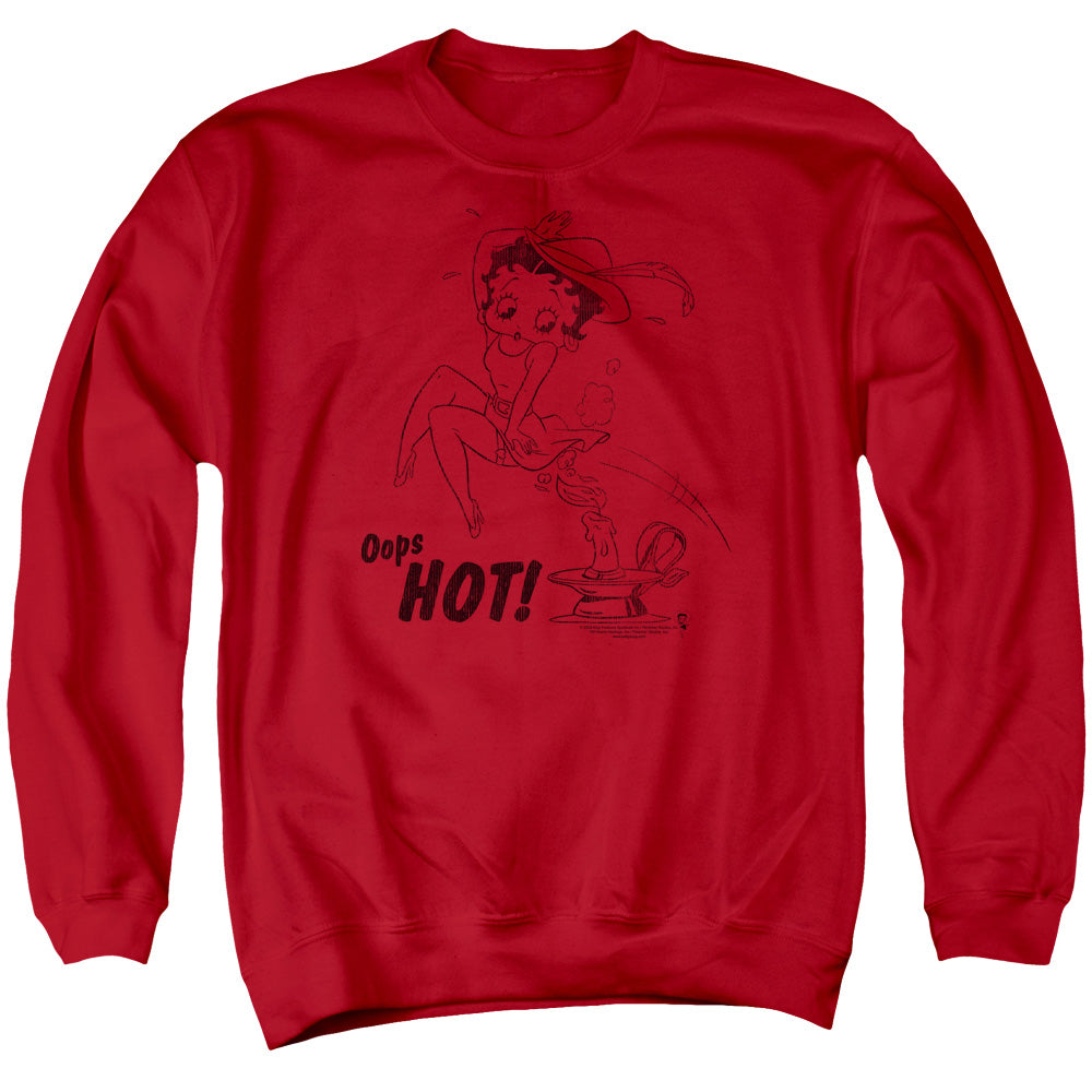 AN OFFCIALLY LICENSED BETTY BOOP NIMBLE BETTY ADULT UNISEX CREWNECK SWEATSHIRT RED