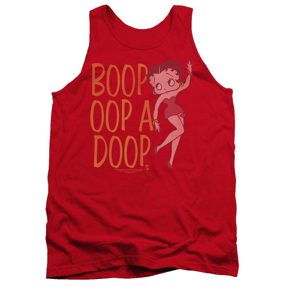 AN OFFCIALLY LICENSED BETTY BOOP CLASSIC OOP ADULT UNISEX TANK TOP RED