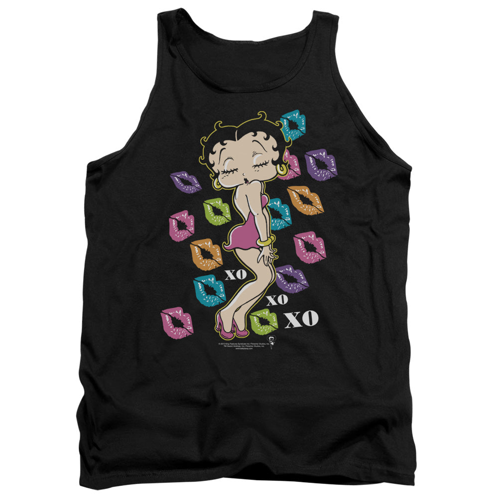 AN OFFCIALLY LICENSED BETTY BOOP TRIPPLE XO ADULT UNISEX TANK TOP BLACK