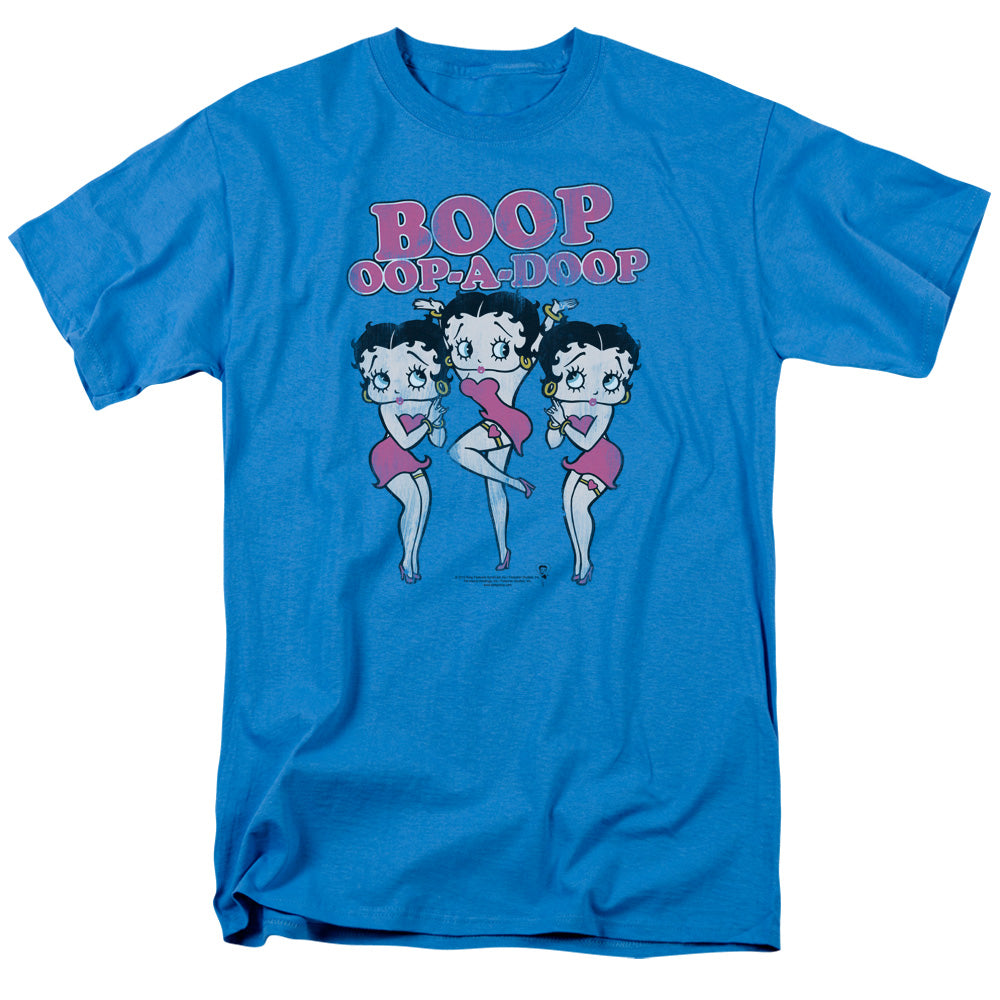 AN OFFCIALLY LICENSED BETTY BOOP THE BOOPS HAVE IT MEN'S REGULAR FIT T-SHIRT TURQUOISE