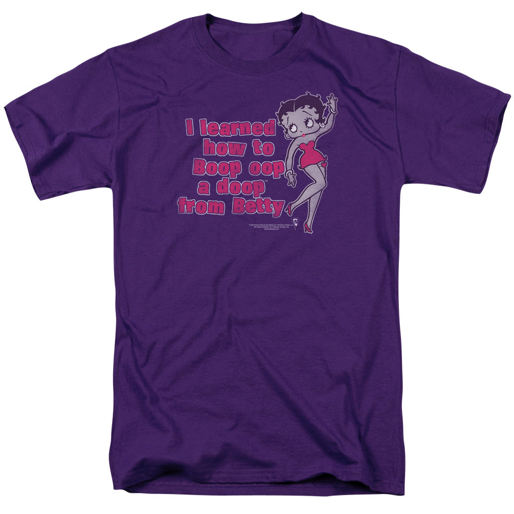 AN OFFCIALLY LICENSED BETTY BOOP LEARNED FROM BETTY MEN'S REGULAR FIT T-SHIRT PURPLE