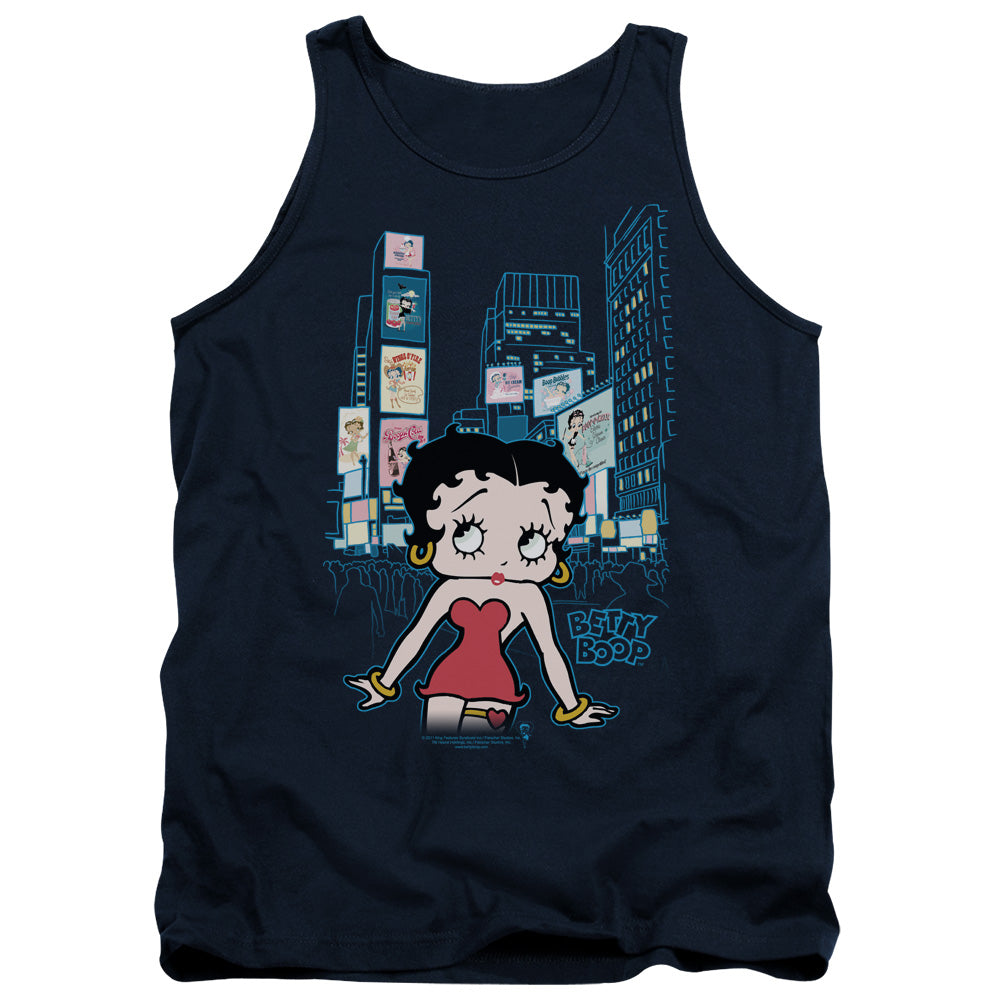 AN OFFCIALLY LICENSED BETTY BOOP SQUARE ADULT UNISEX TANK TOP NAVY