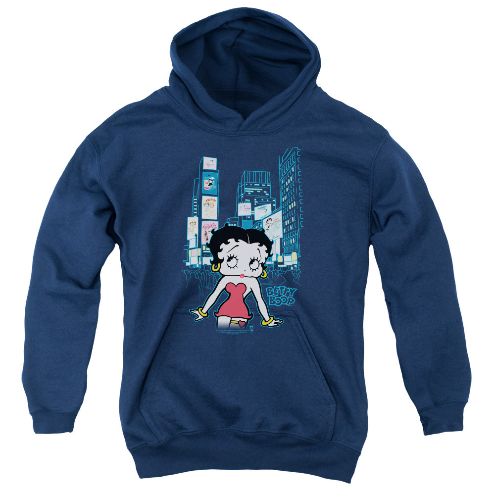 AN OFFCIALLY LICENSED BETTY BOOP SQUARE YOUTH HOODIE NAVY