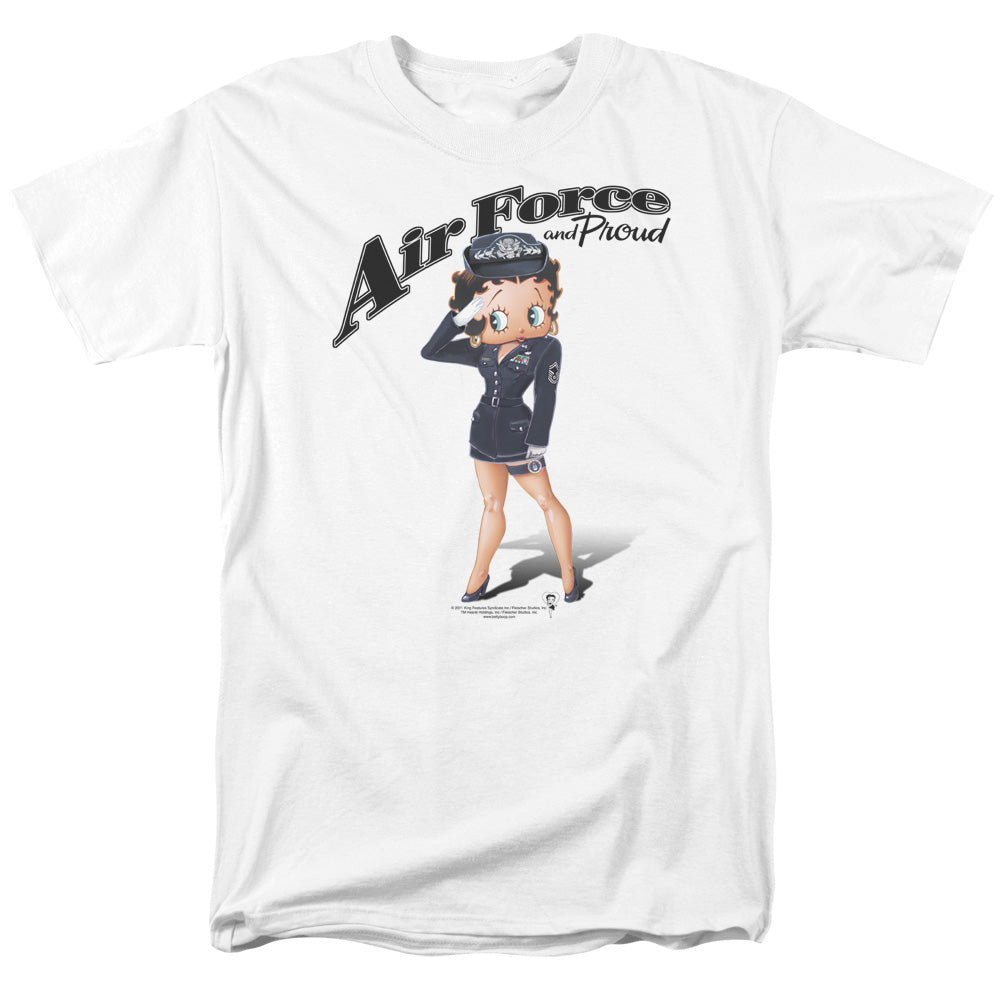 AN OFFCIALLY LICENSED BETTY BOOP AIR FORCE BOOP MEN'S REGULAR FIT T-SHIRT WHITE