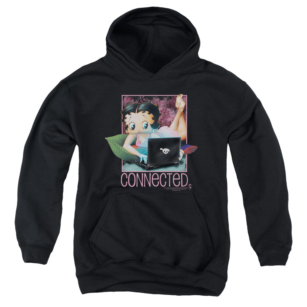AN OFFCIALLY LICENSED BETTY BOOP CONNECTED YOUTH HOODIE BLACK