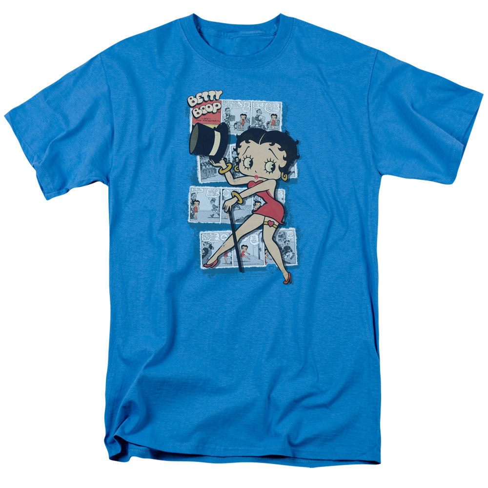 AN OFFCIALLY LICENSED BETTY BOOP COMIC STRIP MEN'S REGULAR FIT T-SHIRT TURQUOISE