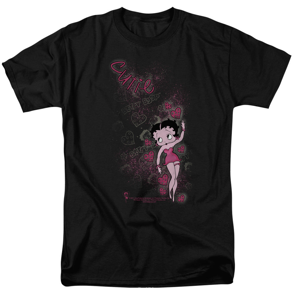 AN OFFCIALLY LICENSED BETTY BOOP CUTIE MEN'S REGULAR FIT T-SHIRT BLACK