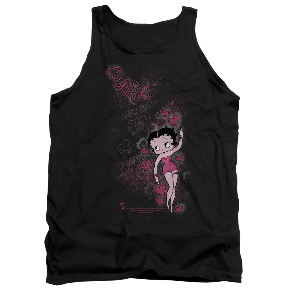AN OFFCIALLY LICENSED BETTY BOOP CUTIE ADULT UNISEX TANK TOP BLACK