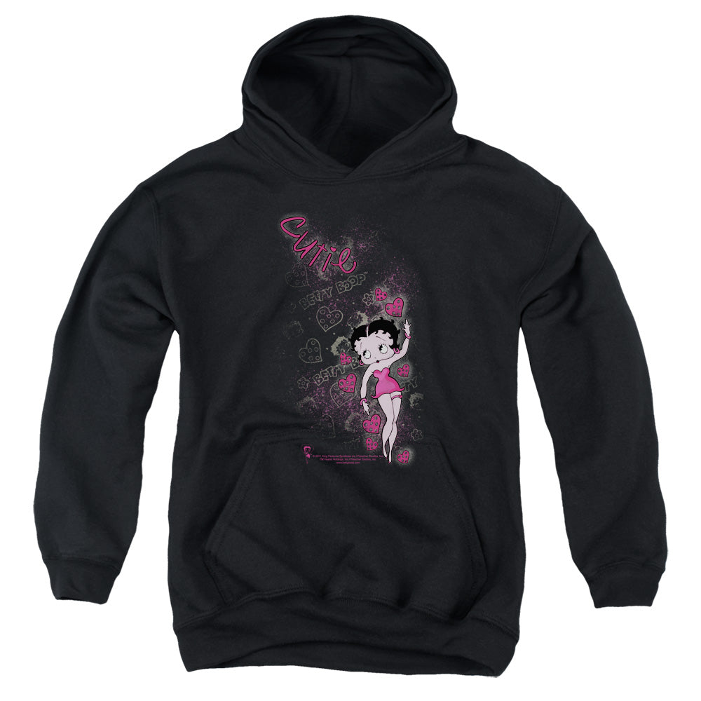 AN OFFCIALLY LICENSED BETTY BOOP CUTIE YOUTH HOODIE BLACK