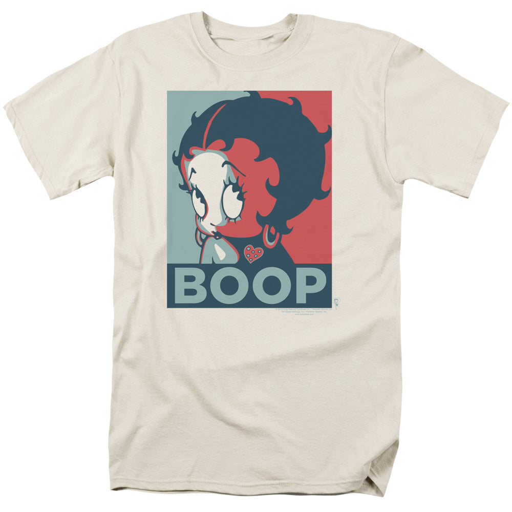 AN OFFCIALLY LICENSED BETTY BOOP BOOP MEN'S REGULAR FIT T-SHIRT CREAM