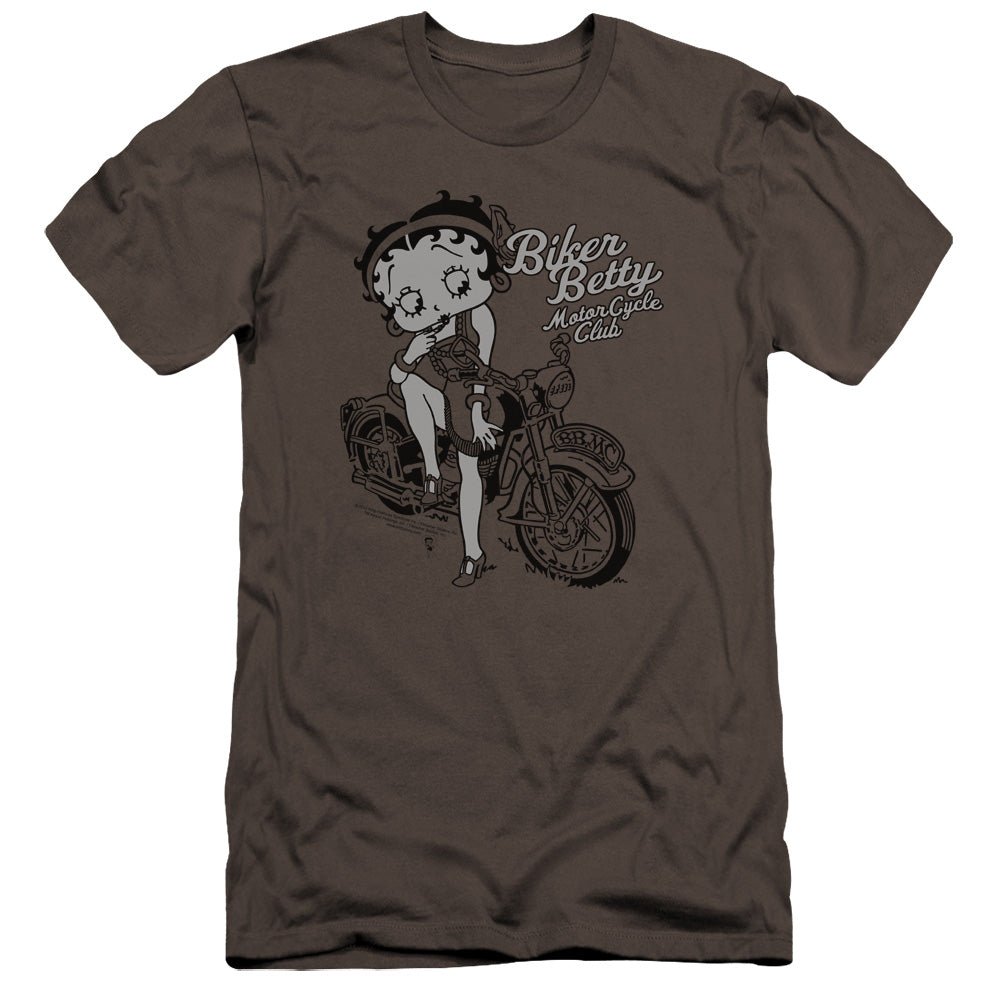 AN OFFCIALLY LICENSED BETTY BOOP BBMC MEN'S PREMIUM SLIM FIT T-SHIRT CHARCOAL
