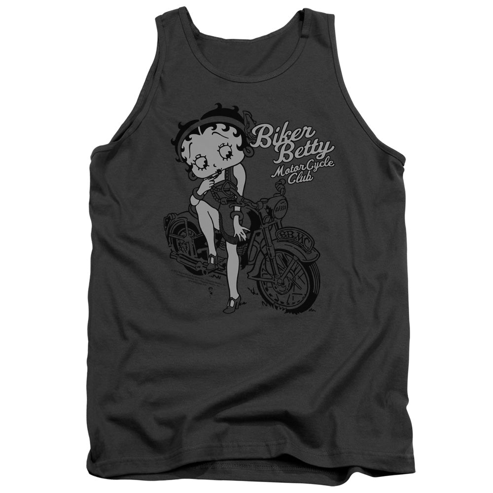 AN OFFCIALLY LICENSED BETTY BOOP BBMC ADULT UNISEX TANK TOP CHARCOAL
