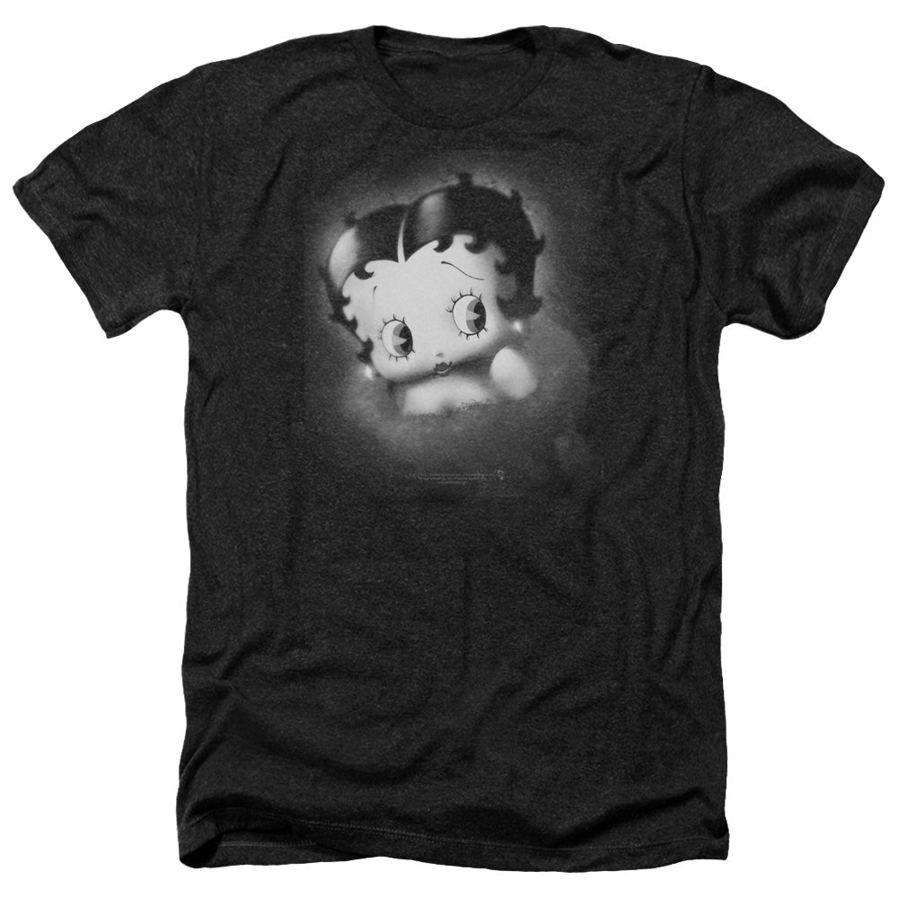 AN OFFCIALLY LICENSED BETTY BOOP VINTAGE STAR MEN'S HEATHER T-SHIRT CHARCOAL