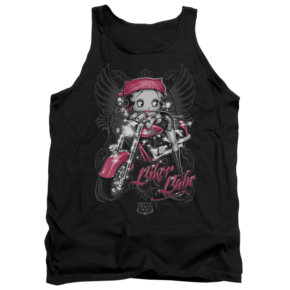 AN OFFCIALLY LICENSED BETTY BOOP BIKER BABE ADULT UNISEX TANK TOP BLACK