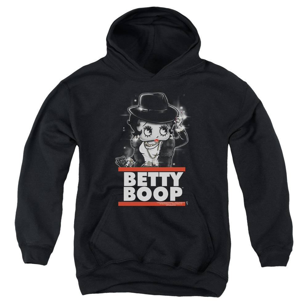 AN OFFCIALLY LICENSED BETTY BOOP BLING BLING BOOP YOUTH HOODIE BLACK