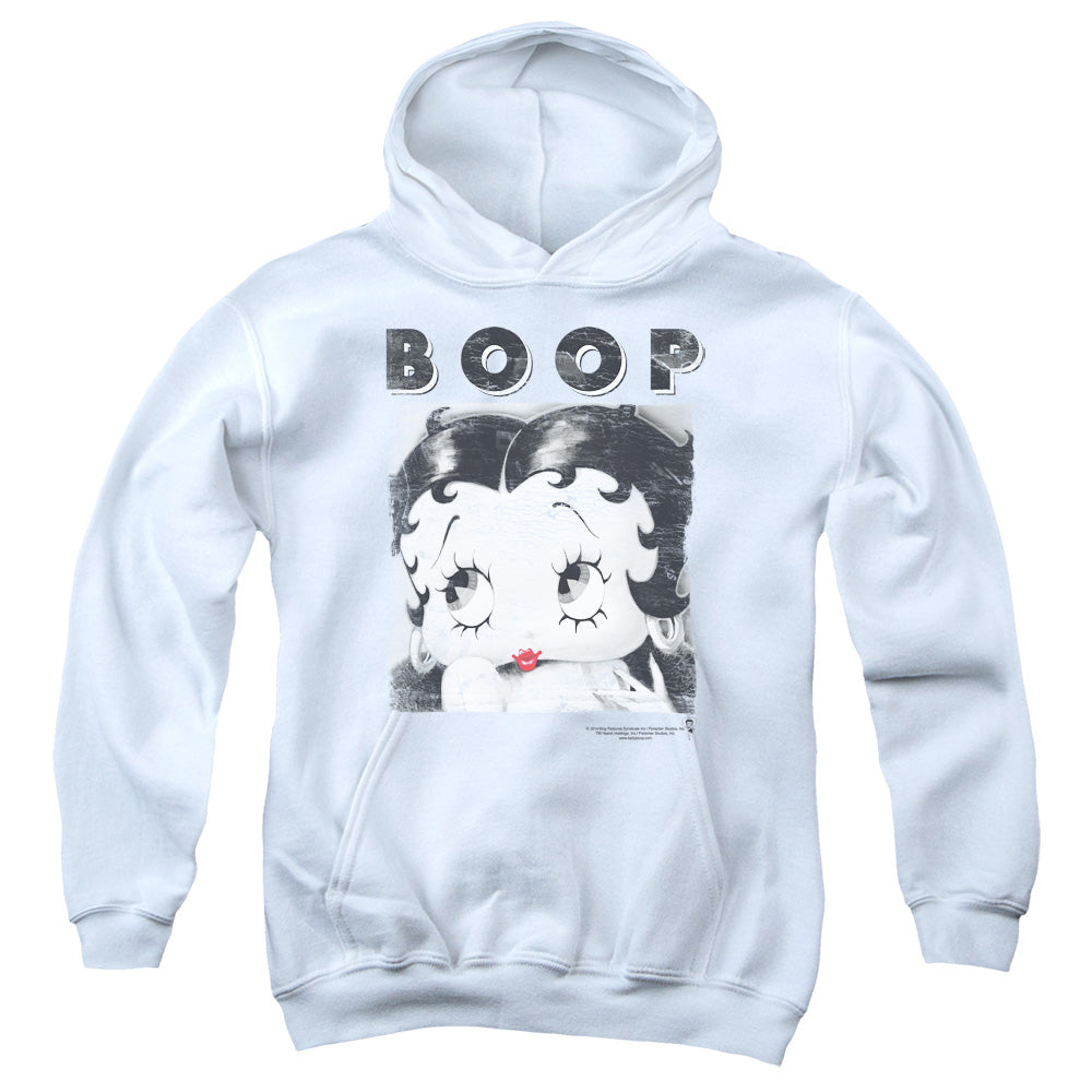 AN OFFCIALLY LICENSED BETTY BOOP NOT FADE AWAY YOUTH HOODIE WHITE